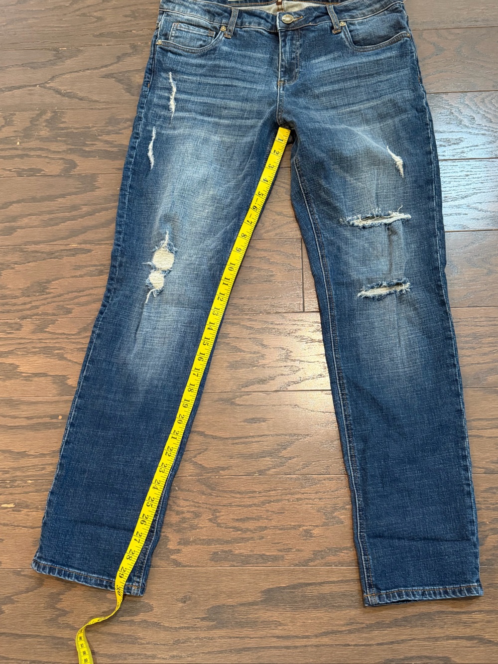 KUT from the Kloth Boyfriend Jeans Distressed Stretch Denim Size 10 NWT - Picture 6 of 10